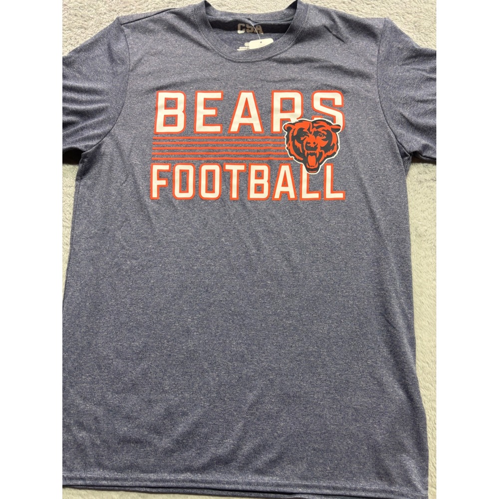 Chicago Bears NFL Football T-Shirt Mens Medium Heather Navy Blue Performance